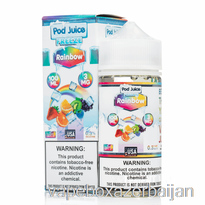 Vape Smoke FREEZE Rainbow - Pod Juice - 100mL 0mg